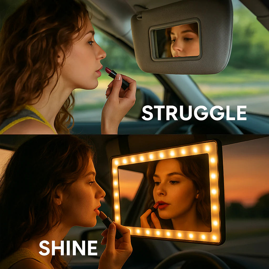 Luxloop Rechargeable Car Makeup Mirror with LED Lights