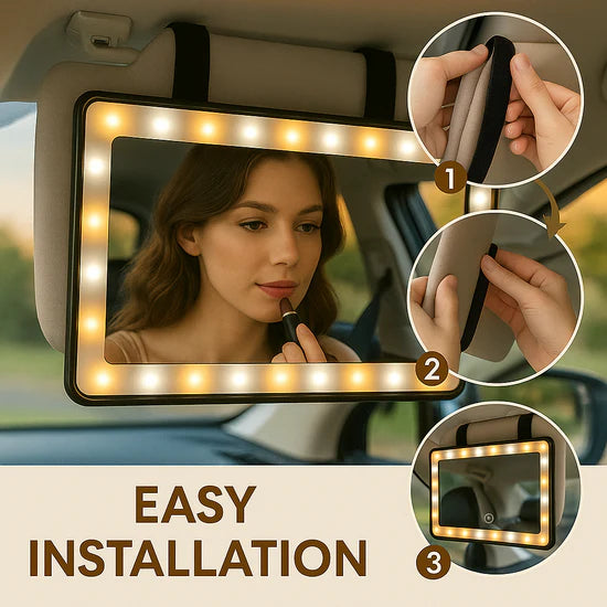Luxloop Rechargeable Car Makeup Mirror with LED Lights